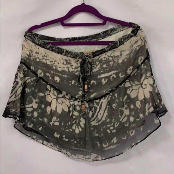 NWT CHASER‎ DRAWSTRING MULTICOLORED SILK SKIRT SZ S - Picture 4 of 7